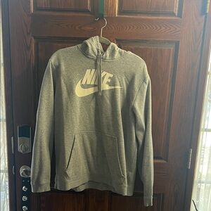 Nike Men's Gray Hoodie with White Logo